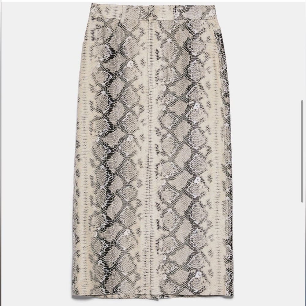 Zara Snake Print MIDI Skirt